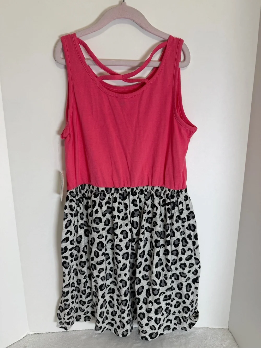 Gymboree Pink Tank Top with Leopard Print Skirt Dress Size 10